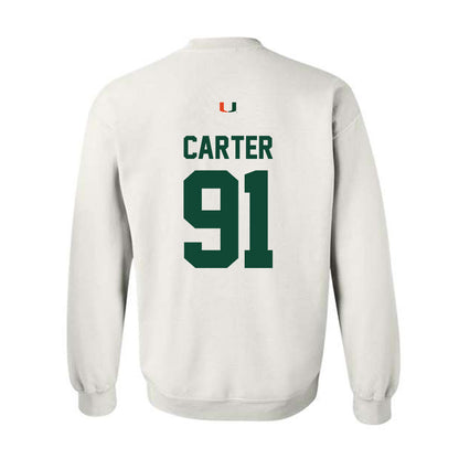 Miami - NCAA Football : Jarquez Carter - Classic Shersey Crewneck Sweatshirt-1