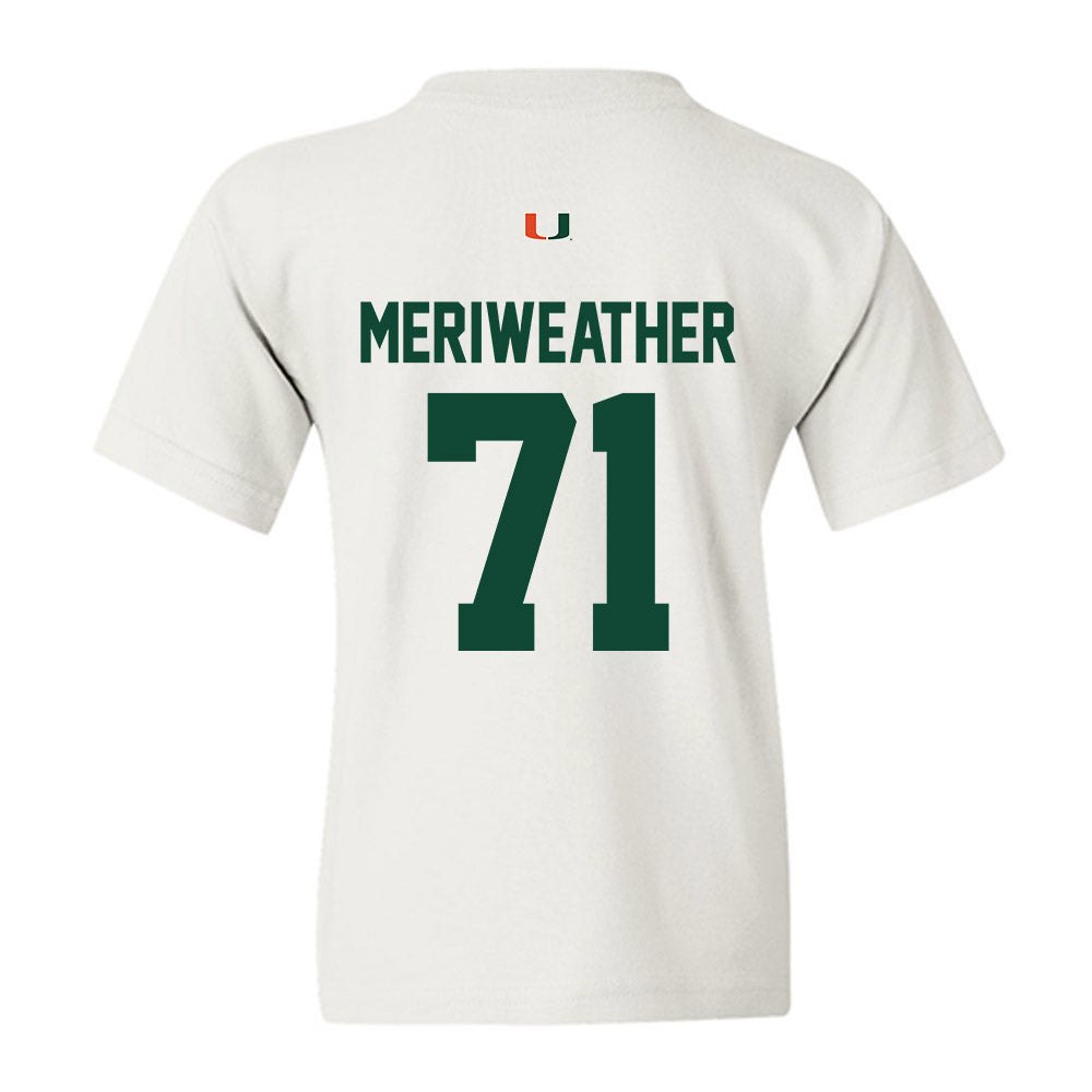 Miami - NCAA Football : Jamal Meriweather - Classic Shersey Youth T-Shirt-1