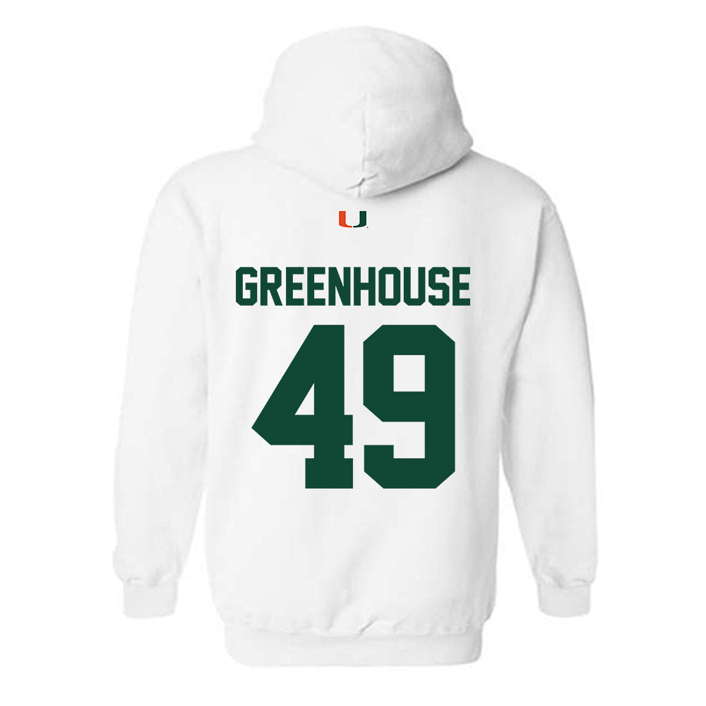 Miami - NCAA Baseball : Mason Greenhouse - Classic Shersey Hooded Sweatshirt-1