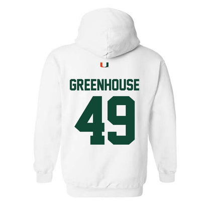 Miami - NCAA Baseball : Mason Greenhouse - Classic Shersey Hooded Sweatshirt-1