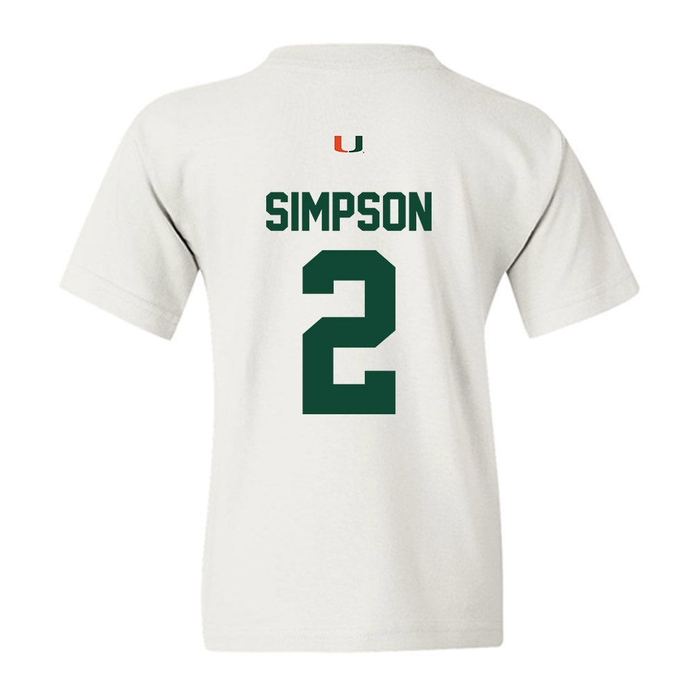 Miami - NCAA Women's Soccer : Emilie Simpson - Classic Shersey Youth T-Shirt-1