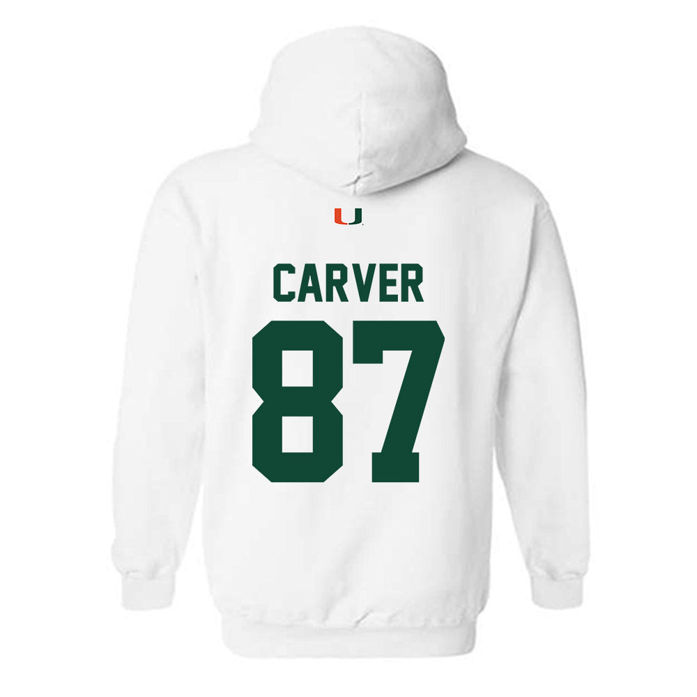 Miami - NCAA Football : Hunter Carver - Classic Shersey Hooded Sweatshirt-1