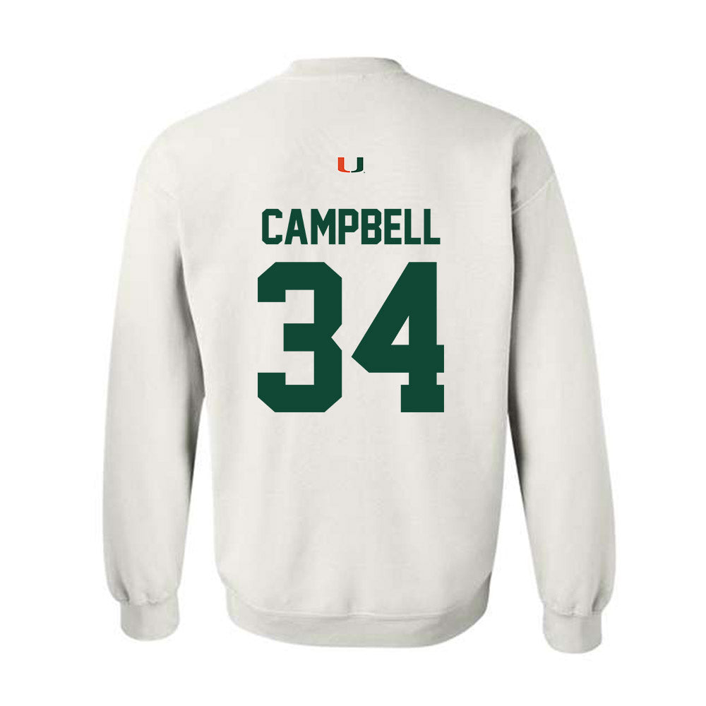 Miami - NCAA Football : Jordan Campbell - Classic Shersey Crewneck Sweatshirt-1