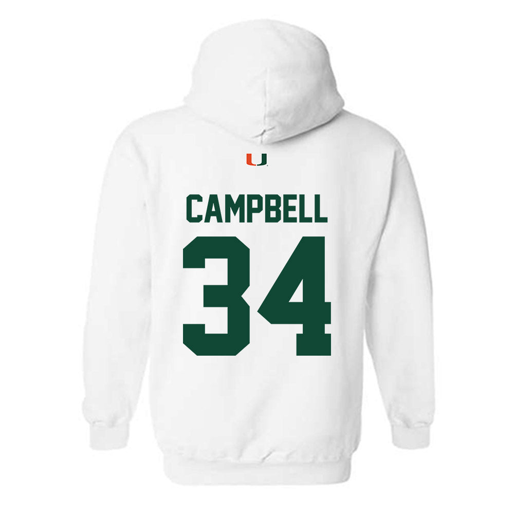Miami - NCAA Football : Jordan Campbell - Classic Shersey Hooded Sweatshirt-1