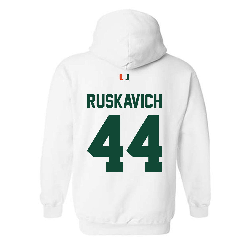 Miami - NCAA Football : Owen Ruskavich - Classic Shersey Hooded Sweatshirt-1