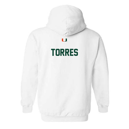 Miami - NCAA Men's Track & Field : Evan Torres - Classic Shersey Hooded Sweatshirt-1