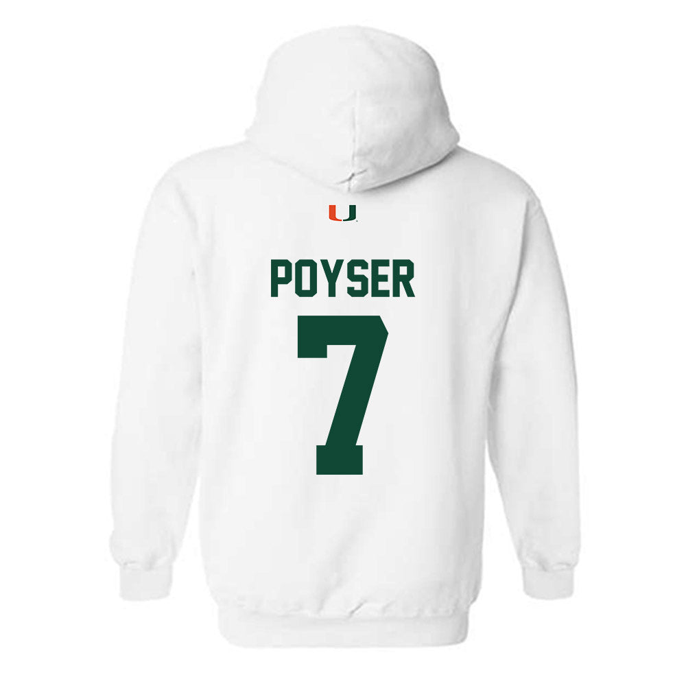 Miami - NCAA Football : Zechariah Poyser - Classic Shersey Hooded Sweatshirt-1