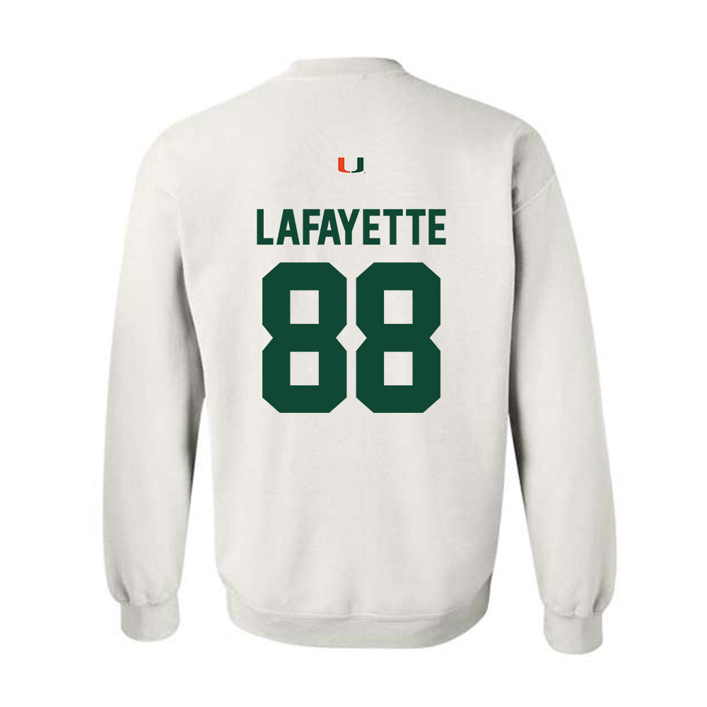 Miami - NCAA Football : DeAnthony Lafayette - Classic Shersey Crewneck Sweatshirt-1