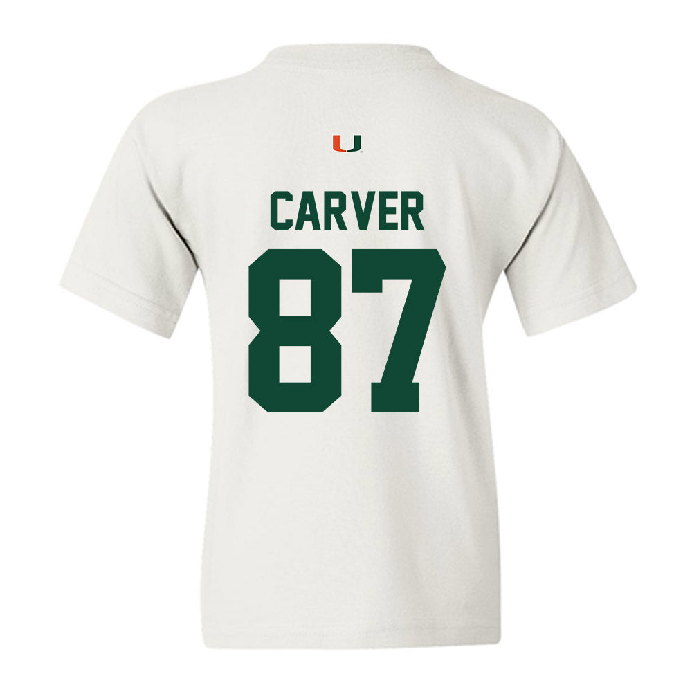 Miami - NCAA Football : Hunter Carver - Classic Shersey Youth T-Shirt-1