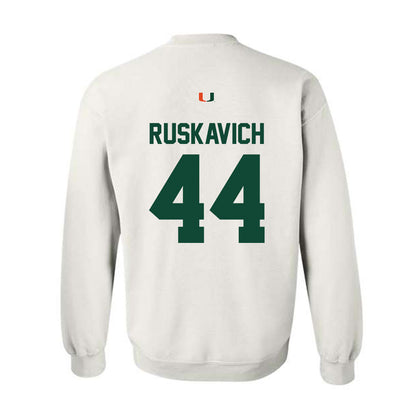 Miami - NCAA Football : Owen Ruskavich - Classic Shersey Crewneck Sweatshirt-1