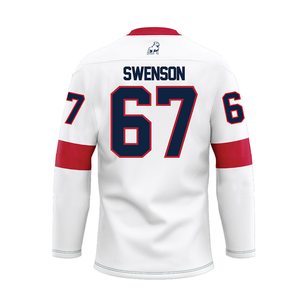 Samford - NCAA Football : Thayne Swenson - White Hockey Jersey-1
