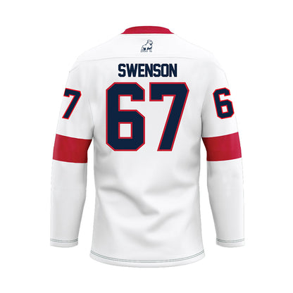Samford - NCAA Football : Thayne Swenson - White Hockey Jersey-1