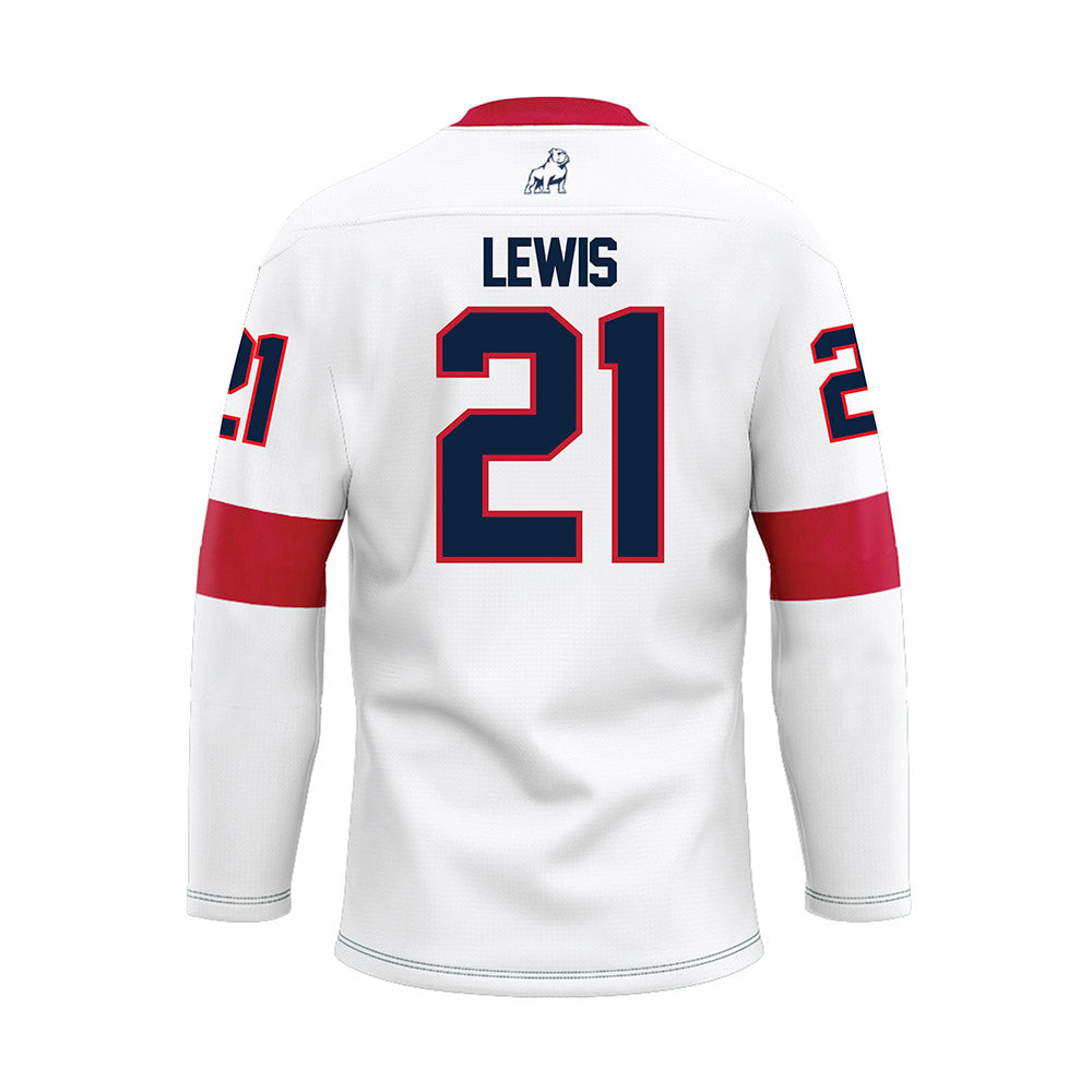 Samford - NCAA Football : Jayden Lewis - White Hockey Jersey-1