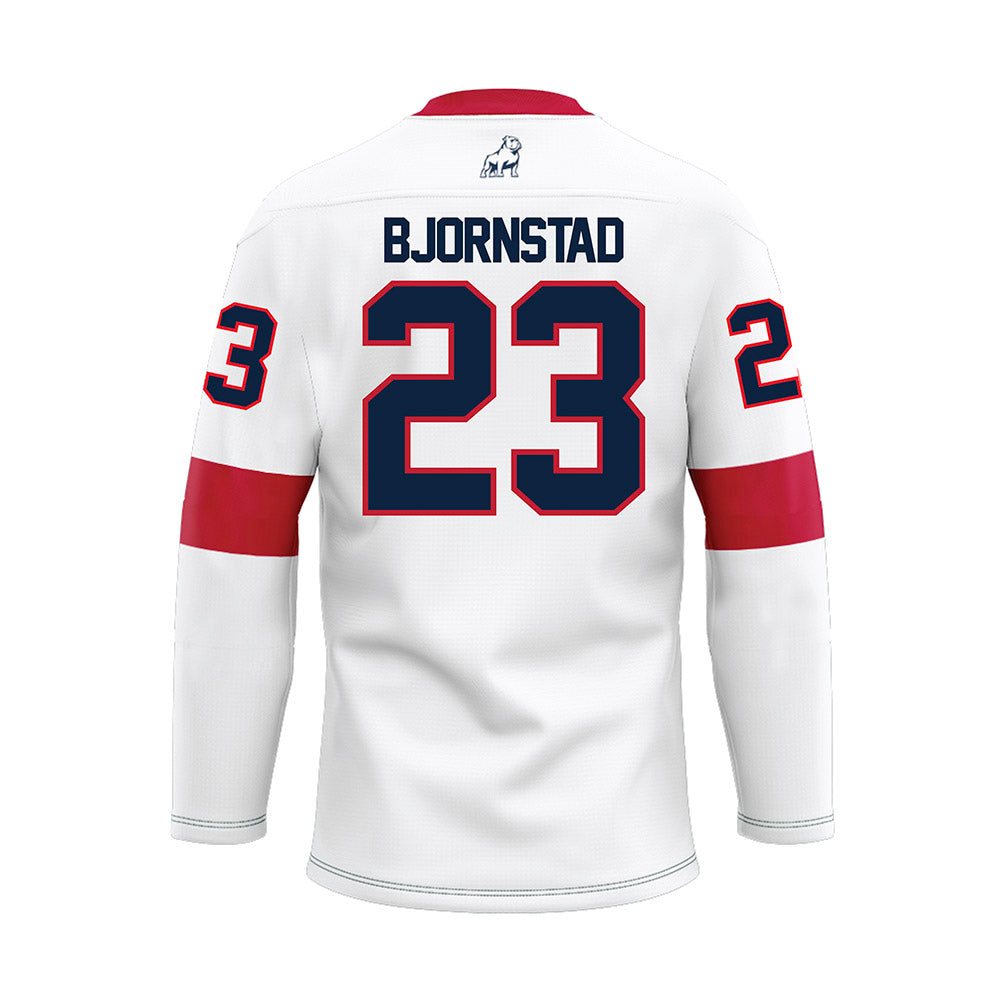 Samford - NCAA Women's Basketball : Kayte Madison Bjornstad - White Hockey Jersey-1