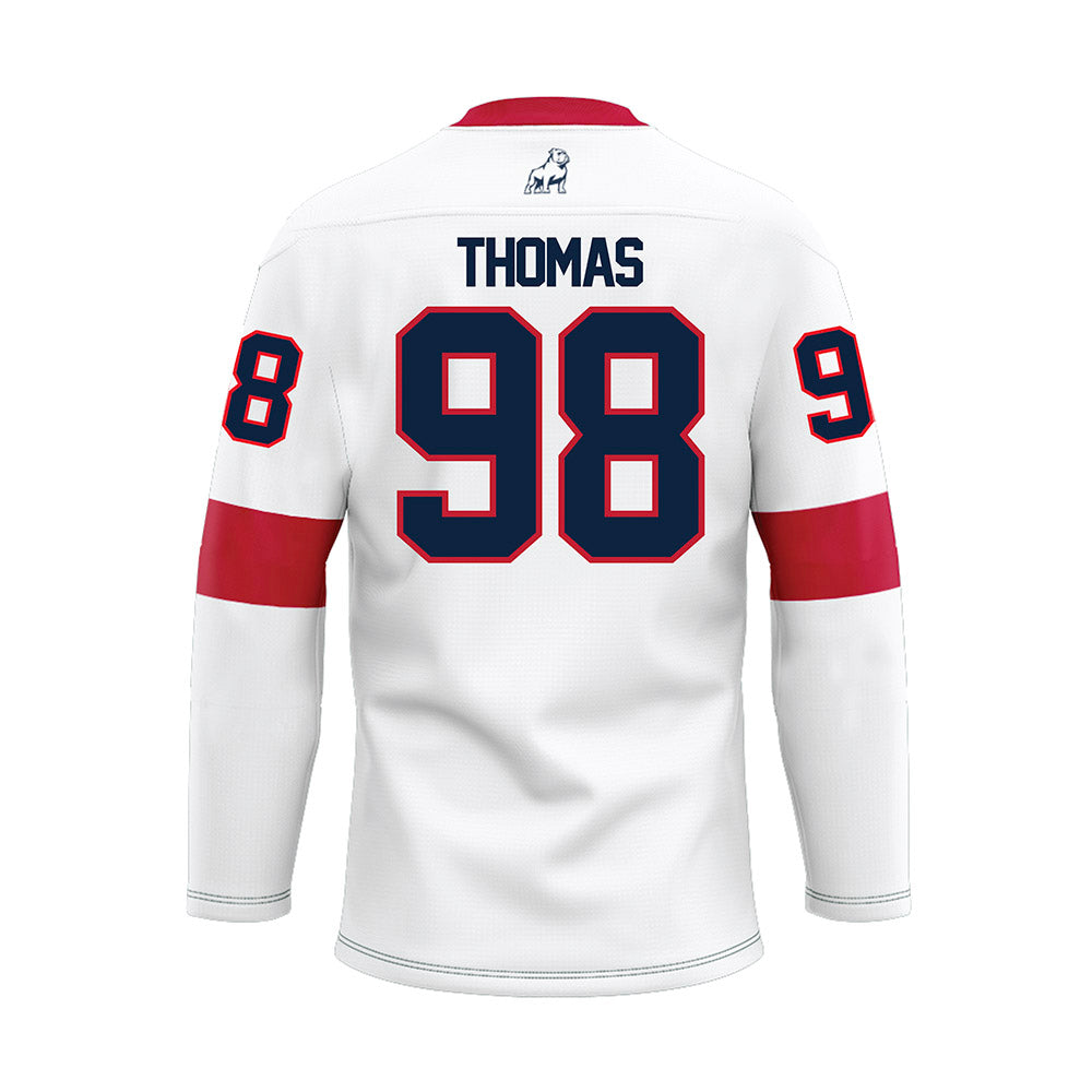 Samford - NCAA Football : Dezmon Thomas - White Hockey Jersey-1