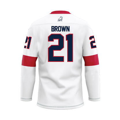 Samford - NCAA Men's Basketball : Corey Brown - White Hockey Jersey-1