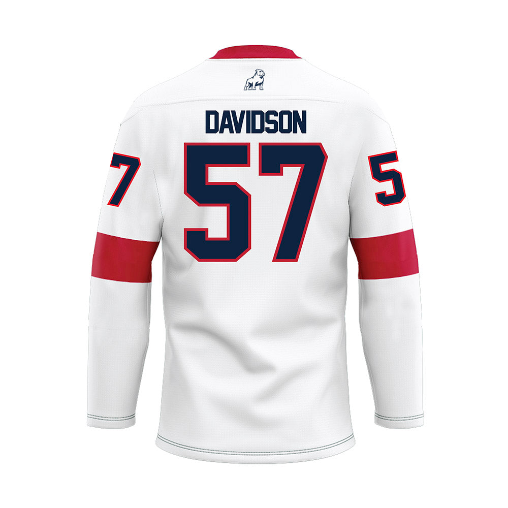 Samford - NCAA Football : Web Davidson - White Hockey Jersey-1