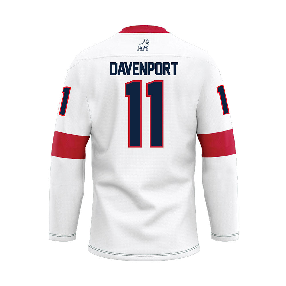 Samford - NCAA Men's Basketball : Cooper Davenport - White Hockey Jersey-1