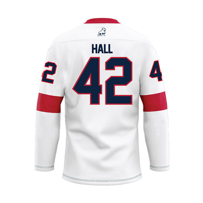 Samford - NCAA Football : Quinten Hall - White Hockey Jersey-1