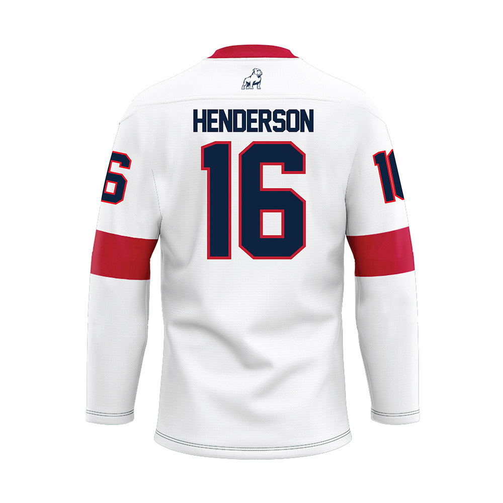 Samford - NCAA Football : Dylon Henderson - White Hockey Jersey-1