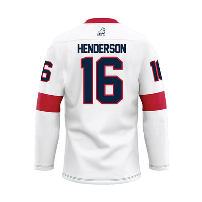 Samford - NCAA Football : Dylon Henderson - White Hockey Jersey-1