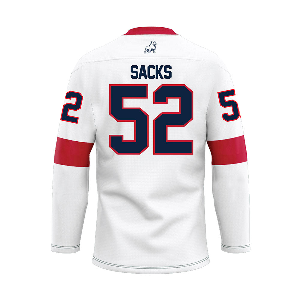 Samford - NCAA Football : Owen Sacks - White Hockey Jersey-1