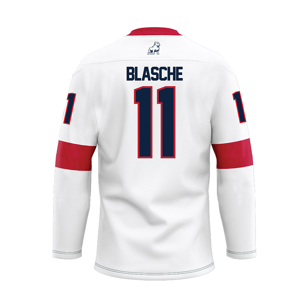 Samford - NCAA Baseball : Mason Blasche - White Hockey Jersey-1