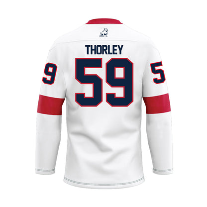 Samford - NCAA Football : Will Thorley - White Hockey Jersey-1