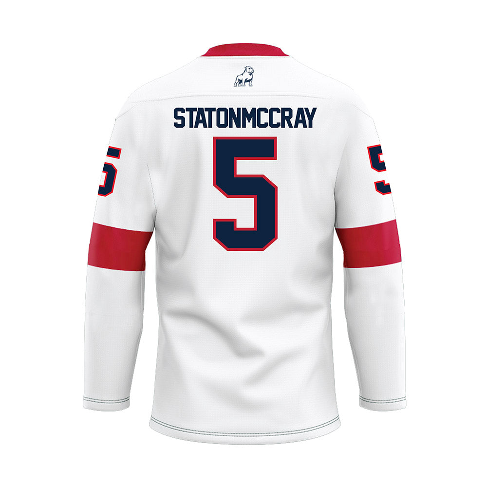 Samford - NCAA Men's Basketball : AJ Staton-McCray - White Hockey Jersey-1