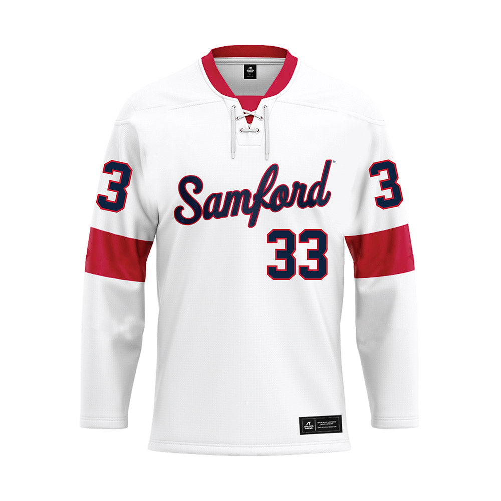 Samford - NCAA Men's Basketball : Zach Lamey - White Hockey Jersey-0