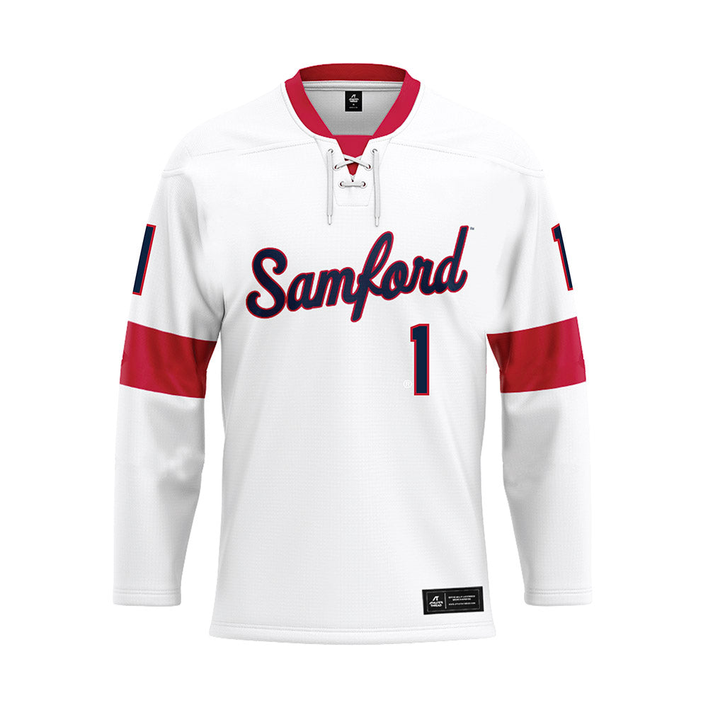 Samford - NCAA Baseball : Pierce Dutton - White Hockey Jersey-0