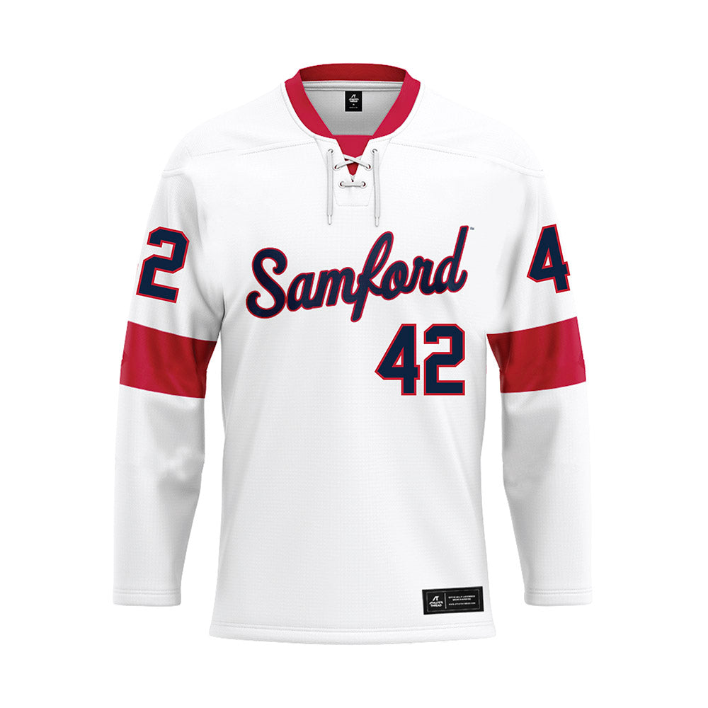 Samford - NCAA Football : Quinten Hall - White Hockey Jersey-0