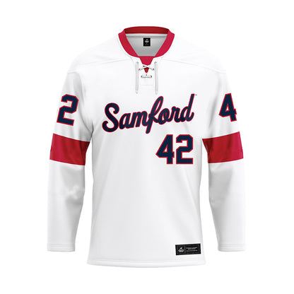 Samford - NCAA Football : Quinten Hall - White Hockey Jersey-0