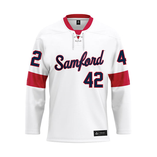 Samford - NCAA Football : Quinten Hall - White Hockey Jersey-0