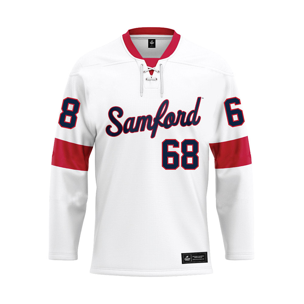 Samford - NCAA Football : Asher Harrelson - White Hockey Jersey-0
