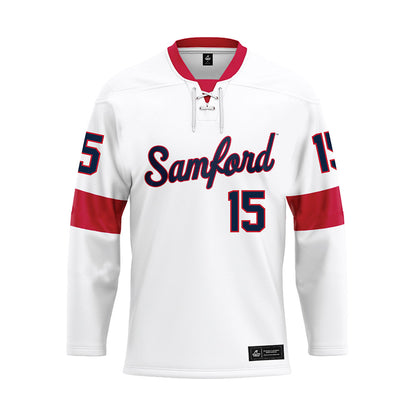 Samford - NCAA Men's Basketball : Dylan Faulkner - White Hockey Jersey-0
