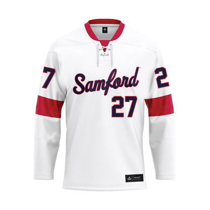 Samford - NCAA Football : Zamarcus Lindley - White Hockey Jersey-0