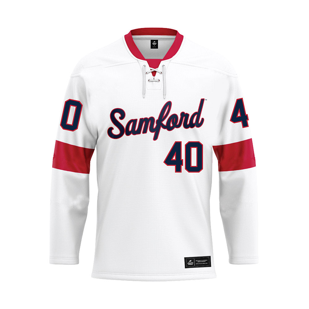 Samford - NCAA Football : Jordan Whitley - White Hockey Jersey-0