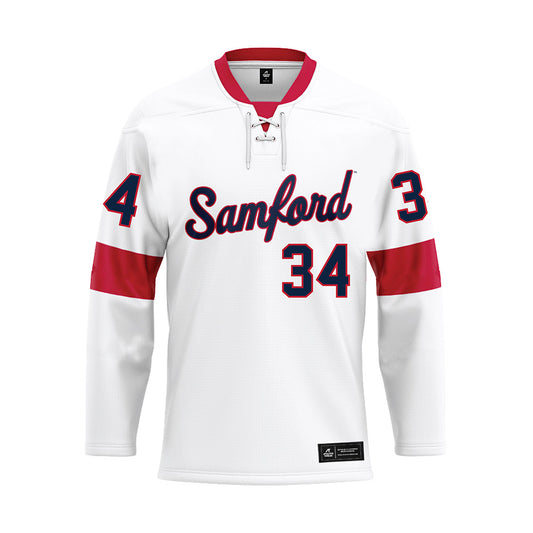 Samford - NCAA Football : Spencer Conn - White Hockey Jersey-0