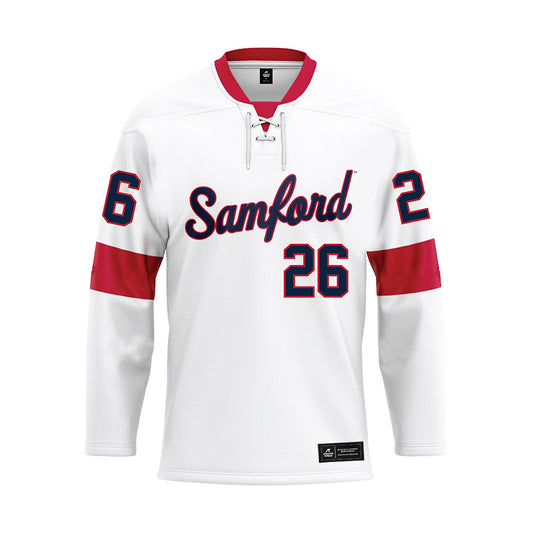 Samford - NCAA Football : Jake Garner - White Hockey Jersey-0