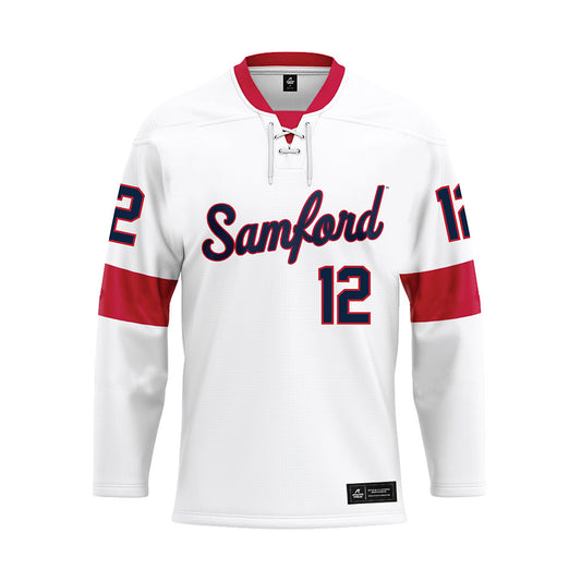 Samford - NCAA Football : Gardner Dunn - White Hockey Jersey-0