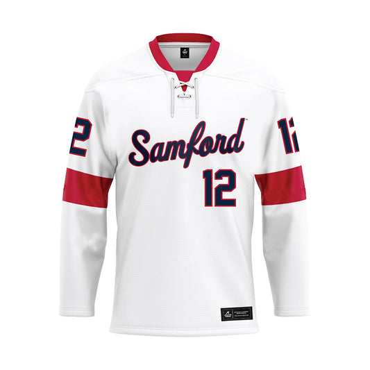 Samford - NCAA Baseball : Christopher Fagot - White Hockey Jersey-0
