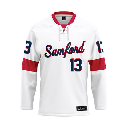 Samford - NCAA Baseball : Michael Fredette - White Hockey Jersey-0