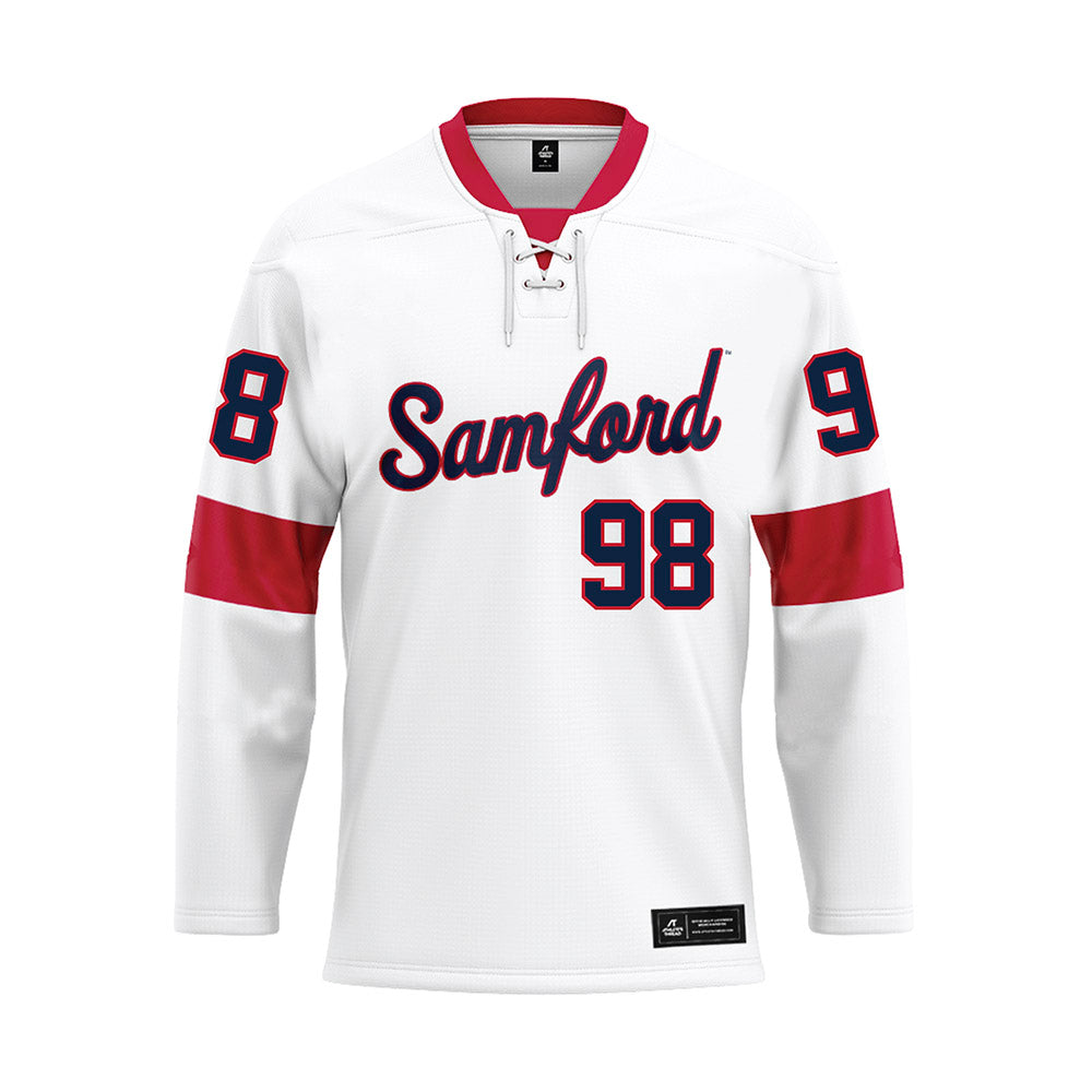 Samford - NCAA Football : Dezmon Thomas - White Hockey Jersey-0