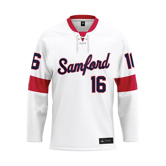 Samford - NCAA Football : Dylon Henderson - White Hockey Jersey-0