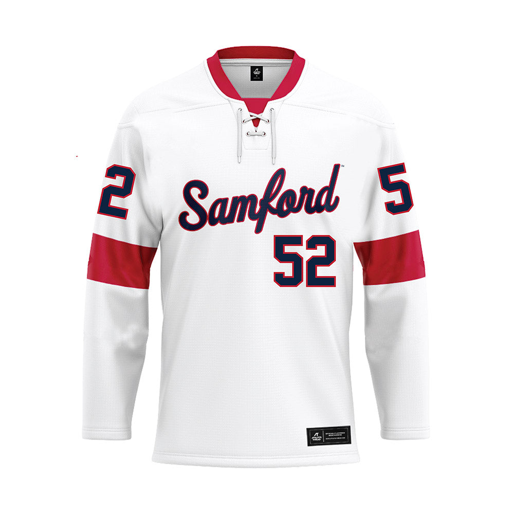 Samford - NCAA Football : Owen Sacks - White Hockey Jersey-0