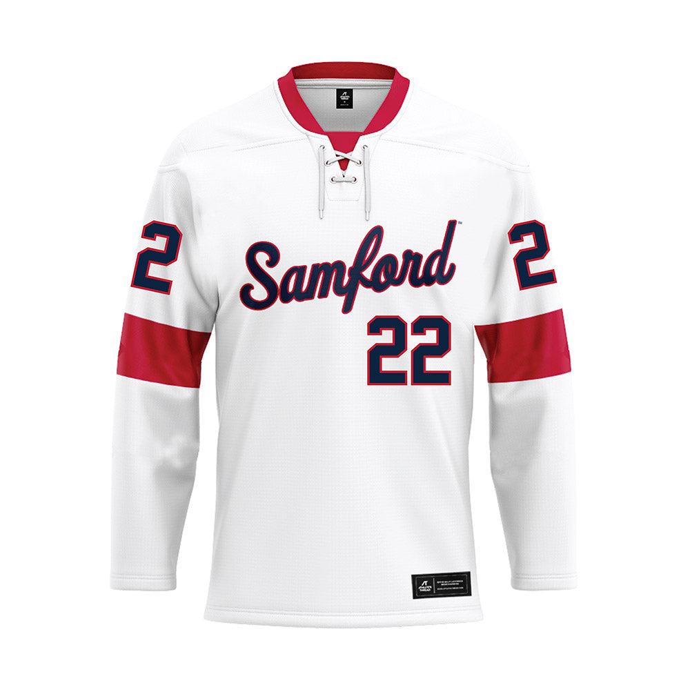 Samford - NCAA Football : Kenyon Cherry - White Hockey Jersey-0