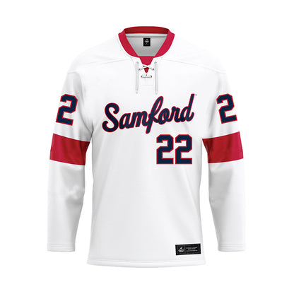 Samford - NCAA Football : Kenyon Cherry - White Hockey Jersey-0