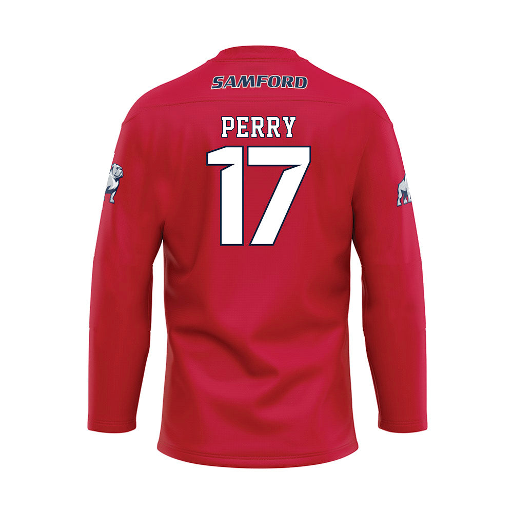Samford - NCAA Baseball : Hayden Perry - Red Hockey Jersey-1