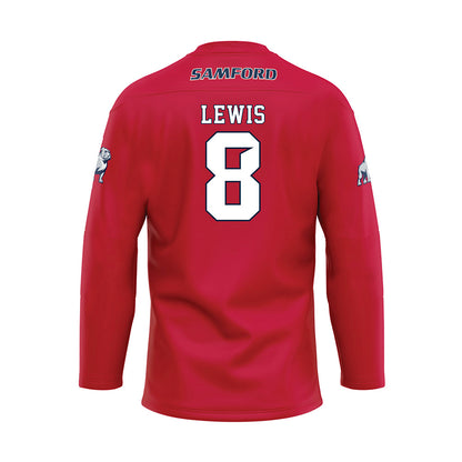 Samford - NCAA Football : Kyree Lewis - Red Hockey Jersey-1